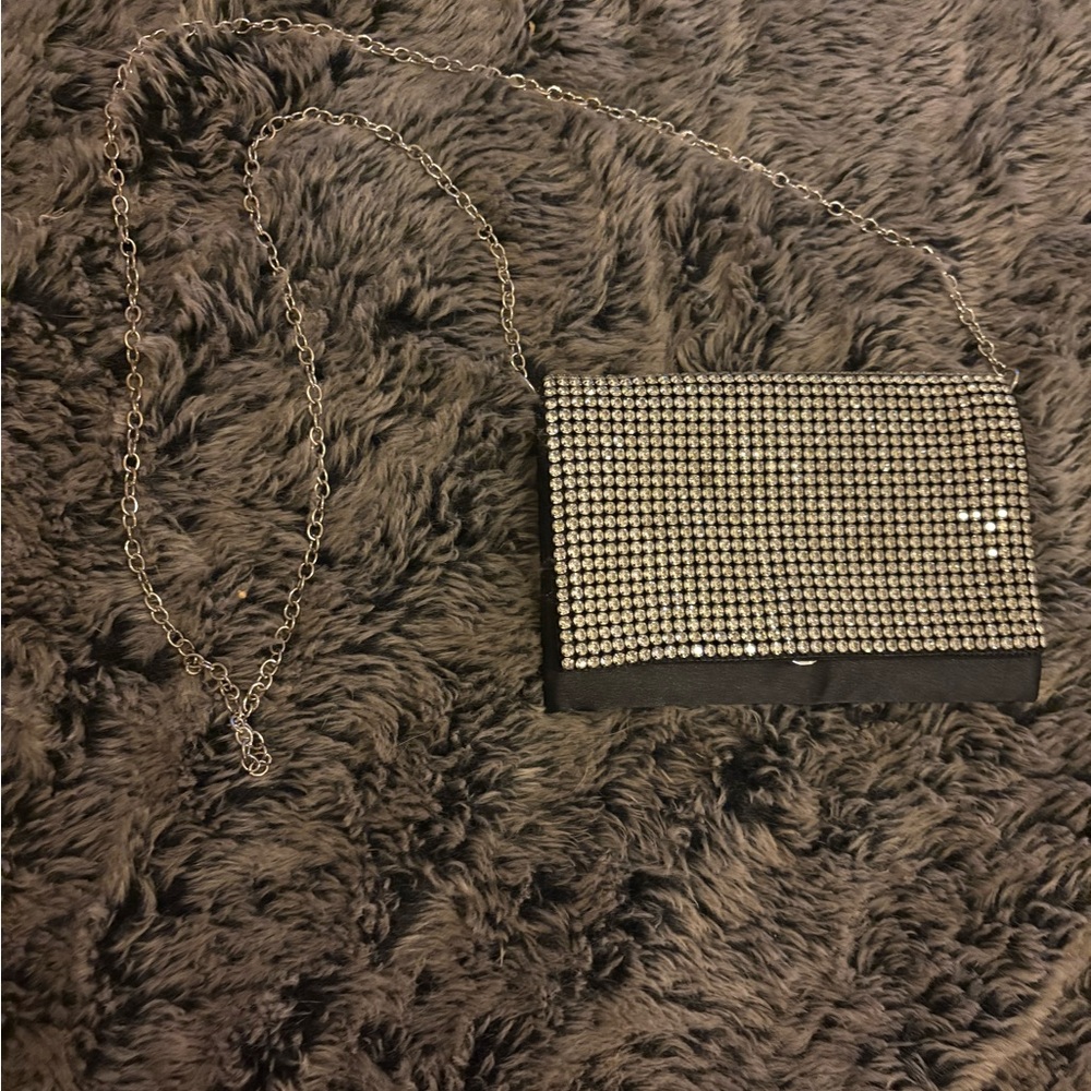 Glamorous Black and Silver Evening Clutch